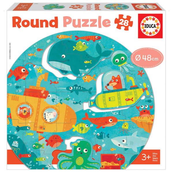 Round Puzzle 28 pieces: Under the Sea - Educa-18907