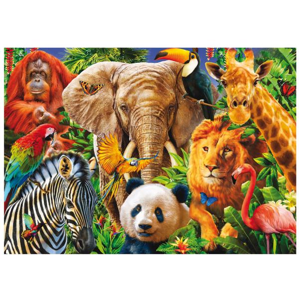 500 piece puzzle : Collage: Wild Animals - Educa-19550