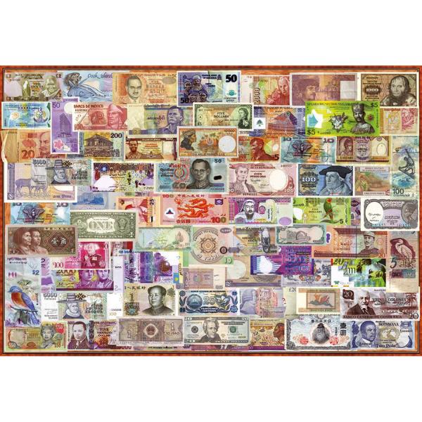 Puzzle 1000 pièces : Billets du monde entier - Educa-17659