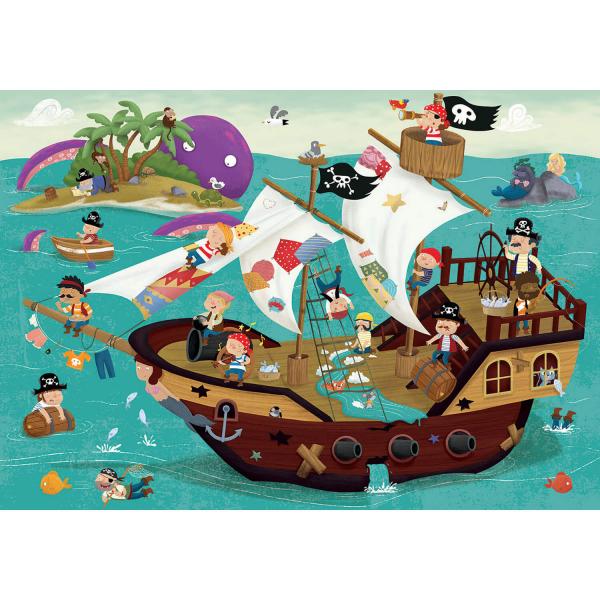 50 piece jigsaw puzzle: Detective puzzle: Pirate ship - Educa-18896