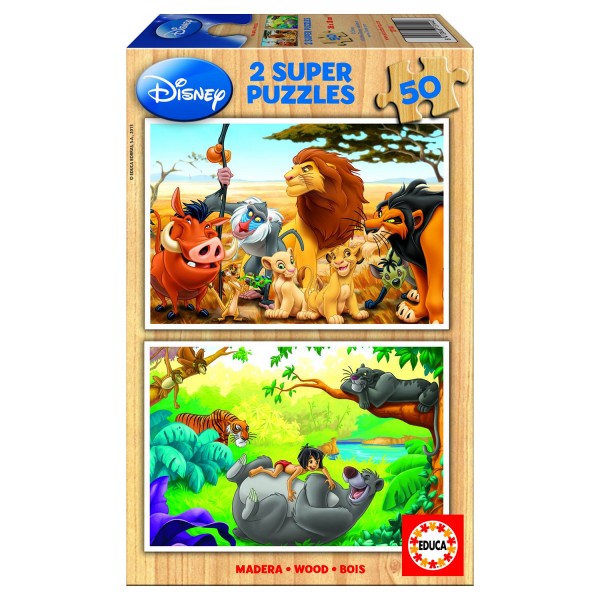 2 x 50 pieces puzzle - My animal friends - Educa-13144