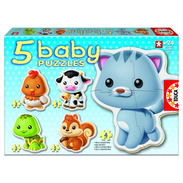 Baby puzzle - 5 puzzles: Animals - Educa-13473