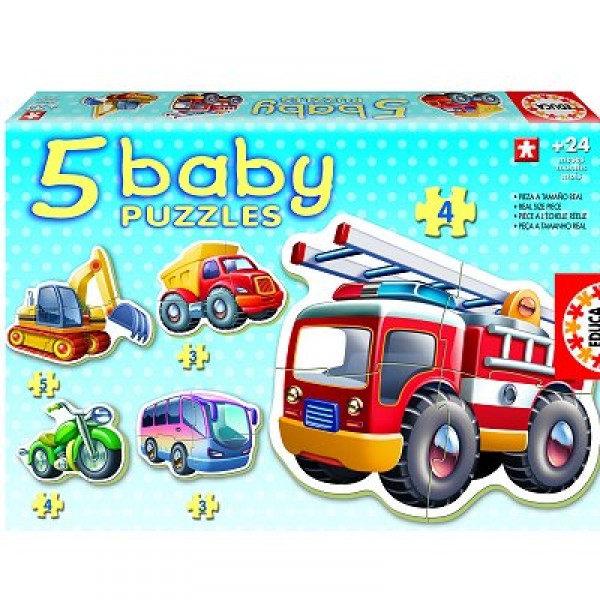Baby puzzle - 5 puzzles - Les véhicules - Educa-14866