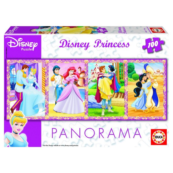 Puzzle 100 pièces panoramique - Princesses Disney - Educa-13500