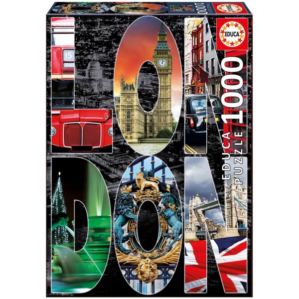 Puzzle 1000 pièces : Collage de Londres - Educa-16786
