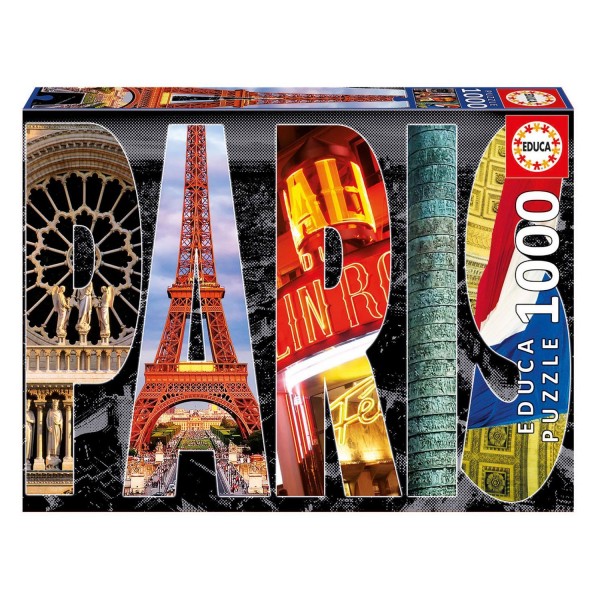 Puzzle 1000 pièces : Collage de Paris - Educa-16757