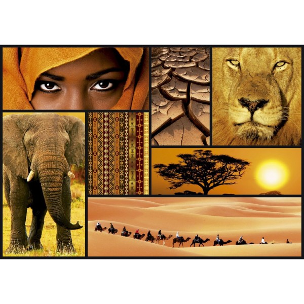 Puzzle 1000 pièces : Collage Sensations : Couleurs d'Afrique - Educa-16293