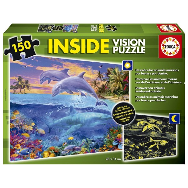 Puzzle 150 pièces : Inside Vision : Monde marin - Educa-15899