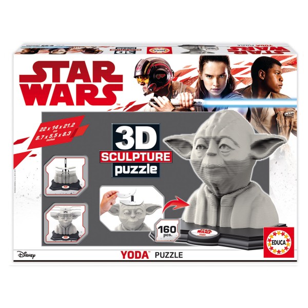 Puzzle 160 pièces : Sculpture 3D Star Wars : Yoda - Educa-16501