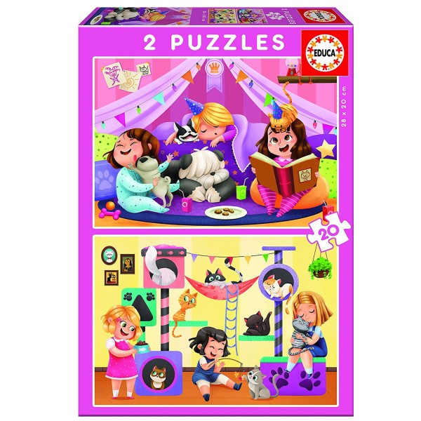 Puzzle 2 x 20 pièces : Pyjama party ! - Educa-17148