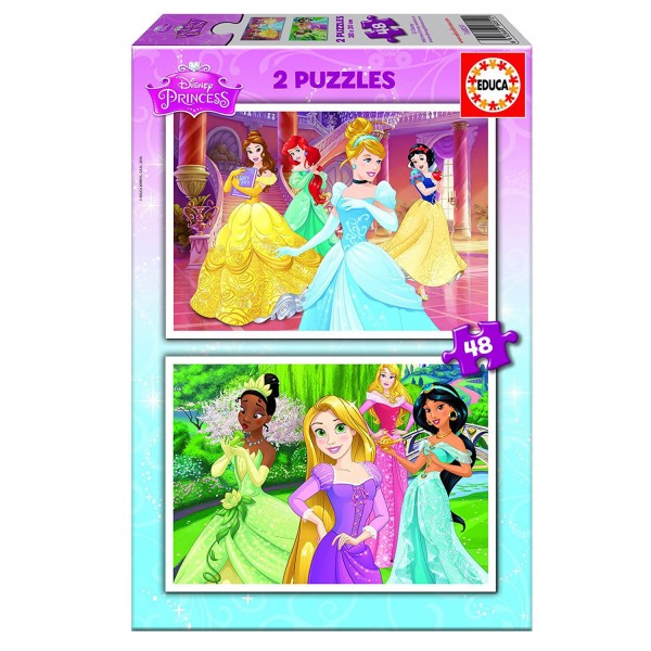 Puzzle 2 x 48 pièces : Princesses Disney - Educa-16851