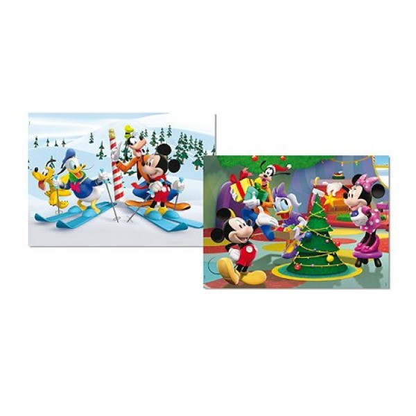 Puzzle 2 x 48 pièces - Mickey Mouse : L'hiver - Educa-14207