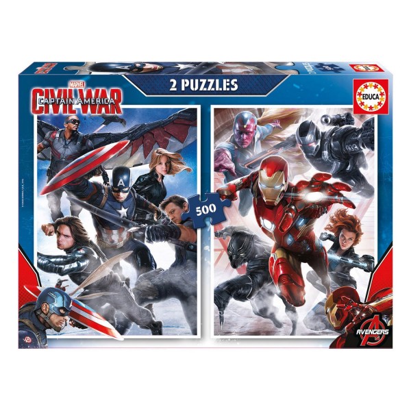 Puzzle 2 x 500 pièces : Captain America, Civil War - Educa-16702