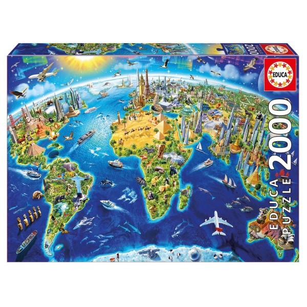 Puzzle 2000 pièces :  symboles du monde - Educa-17129