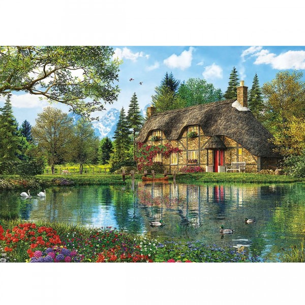 Puzzle 2000 pièces : Cottage vu du lac - Educa-16774