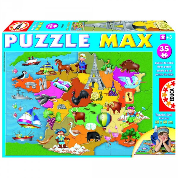 Puzzle 35 pièces  - Puzzle géant de sol : La France - Educa-14283