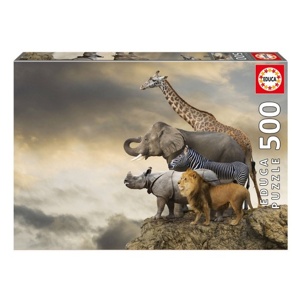 Puzzle 500 pièces : Animaux au bord de la falaise - Educa-16737