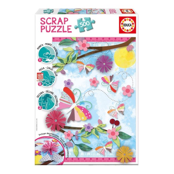 Puzzle 500 pièces : Scrap puzzle : Art du jardin - Educa-16738