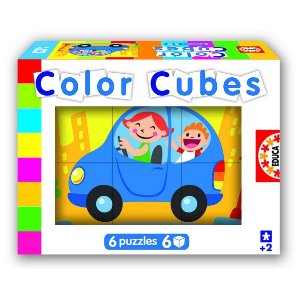 Puzzle 6 cubes : Les véhicules - Educa-14577