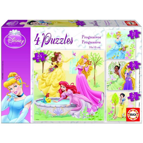Puzzle de 12 à 25 pièces - 4 puzzles : Princesses Disney - Educa-15289