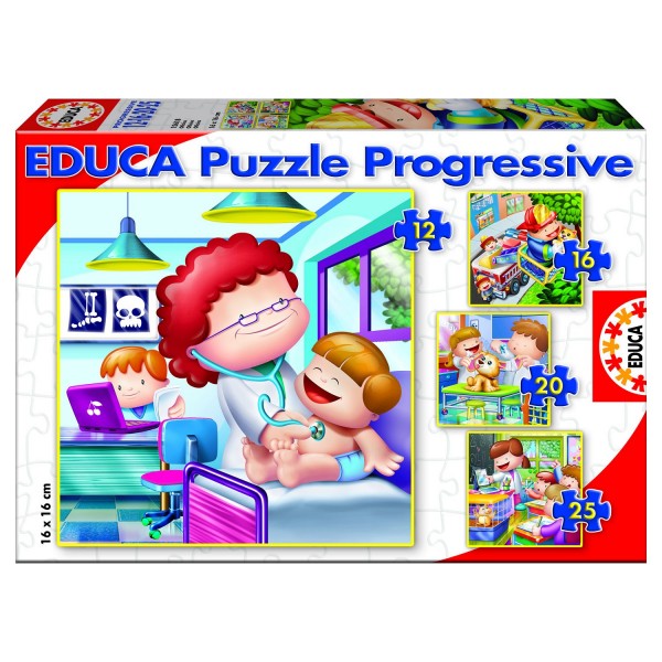 Puzzle de 12 à 25 pièces - 4 puzzles : Professions - Educa-15618