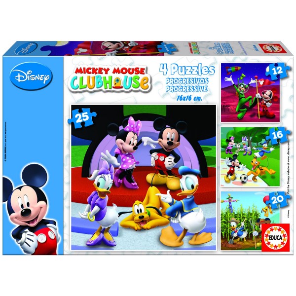 Puzzle de 12 à 25 pièces - 4 puzzles - Mickey et ses amis : La maison de Mickey - Educa-15288