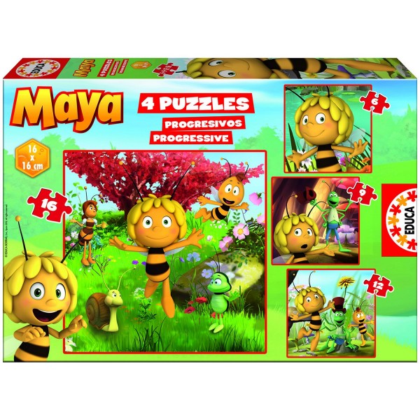 Puzzle de 6 à 16 pièces - 4 Puzzles : Maya l'abeille - Educa-15088