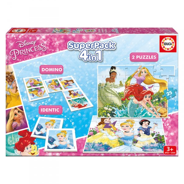 Superpack Princesses Disney :  Domino, Identic et puzzles - Educa-17198