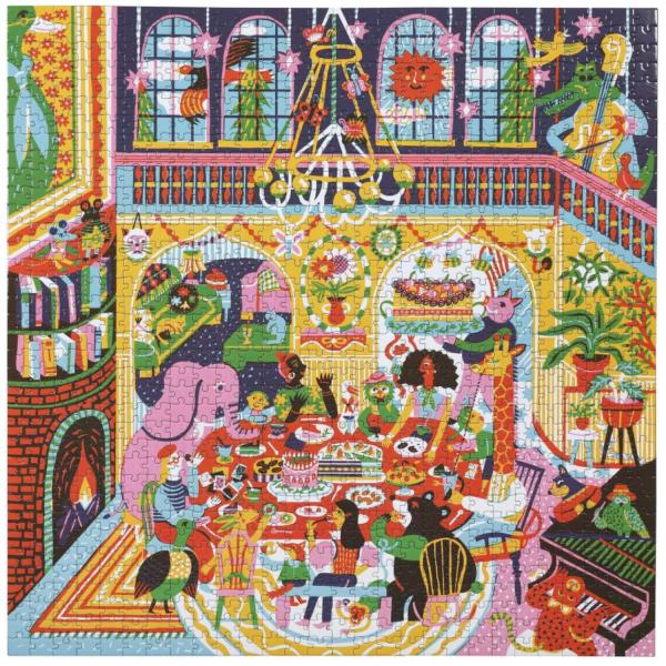 Puzzle 1000 pièces : Family Dinner Night - Eeboo-PZTFAM