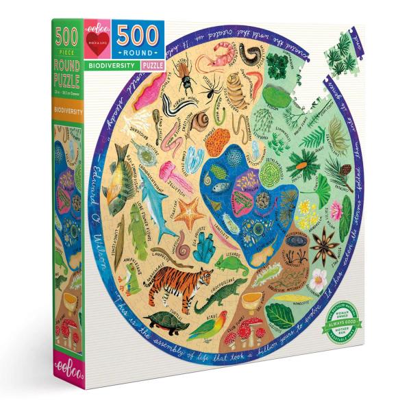 Puzzle rond 500 pièces : Biodiversité - Eeboo-PZFBOD