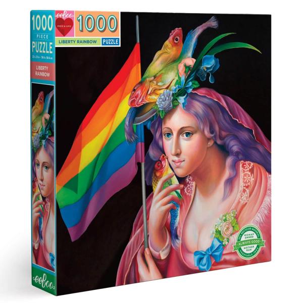 Puzzle carré 1000 pièces : Liberty Rainbow - Eeboo-PZTLRW