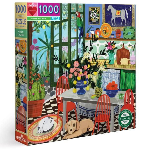 Puzzle 1000 pièces : Cuisine verte - Eeboo-PZTGNK