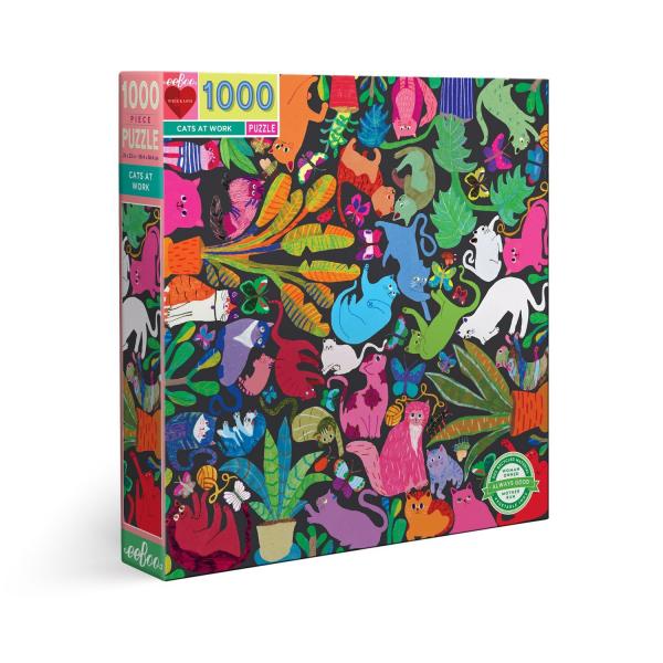 1000 Teile Puzzle: Katzen bei der Arbeit - Eeboo-PZTCAW