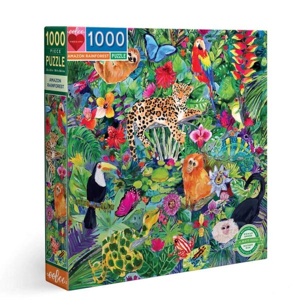 Puzzle carré 1000 pièces : La forêt Amazonienne - Eeboo-PZTAZR
