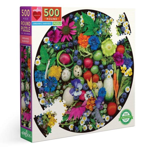 Round Puzzle 500 Pieces: Organic Harvest - Eeboo-PZFOHV