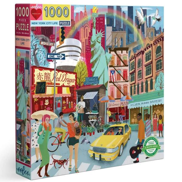 Puzzle Carré 1000 Pièces : Vie de la ville de New York - Eeboo-PZTNYL