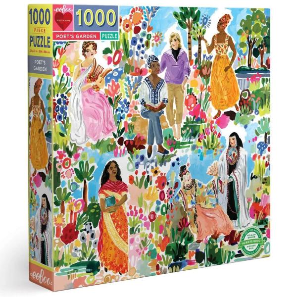 Quadratisches 1000-teiliges Puzzle: Der Garten des Dichters - Eeboo-PZTPOT