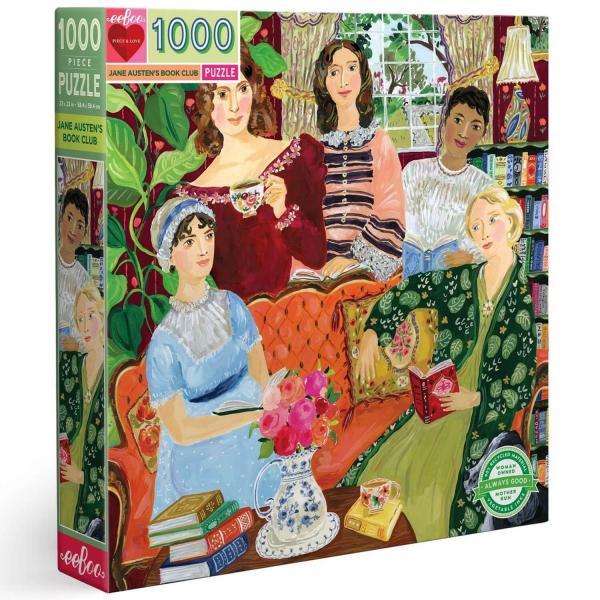 1000-teiliges quadratisches Puzzle: Jane Austens Buchclub - Eeboo-PZTJAB