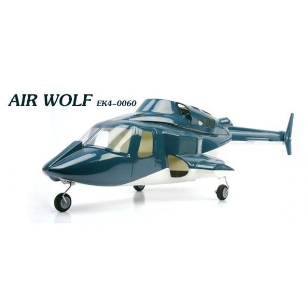 fuselage Airwolf bleu pour Hélicoptère classe 450 - Esky - REZ-EK4-0060