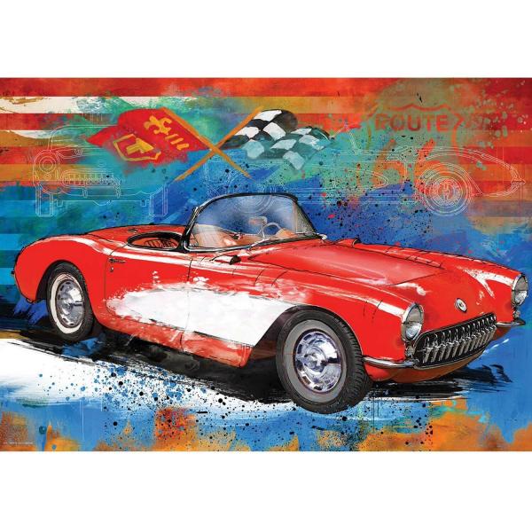 550 Teile Puzzle: Metallbox: Corvette - EuroG-8551-5599