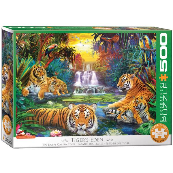 Puzzle 500 pièces Larges : Paradis des tigres - EuroG-6500-5457
