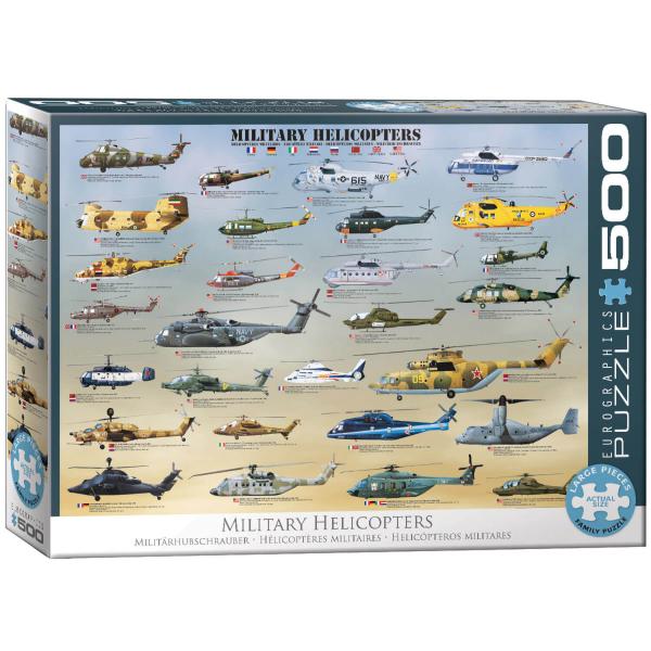 Puzzle 500 pièces Larges : Hélicoptères militaires - EuroG-6500-0088
