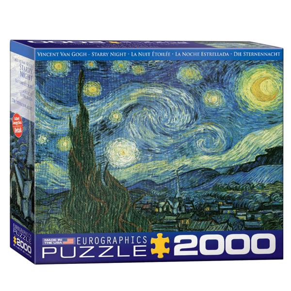 Puzzle 2000 pièces : Nuit étoilée, Vincent Van Gogh - EuroG-8220-1204