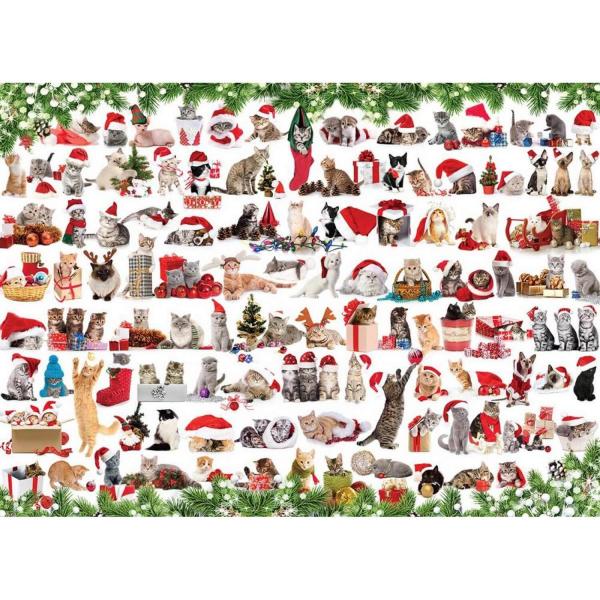 1000 pieces puzzle: Christmas cats - EuroG-6000-0940