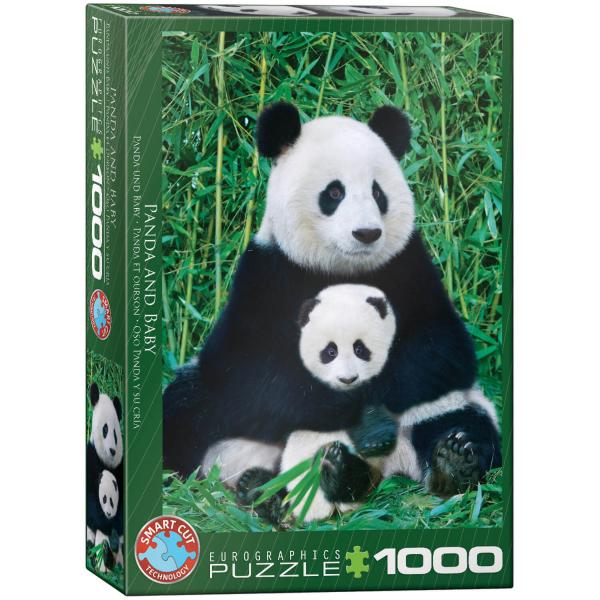 Puzzle 1000 pièces : Panda et bébé - EuroG-6000-0173