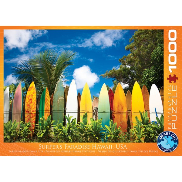Puzzle 1000 pièces : Hawaï Paradis des surfeurs - EuroG-6000-0550