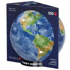 Puzzle 550 Teile: Box aus metall - Planet Erde