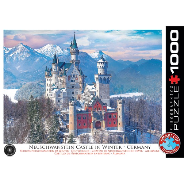 1000 Teile Puzzle: Schloss Neuschwanstein im Winter - EuroG-6000-5419