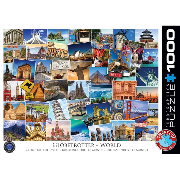 Puzzle 1000 pièces : Globetrotter, Le monde - EuroG-6000-0751