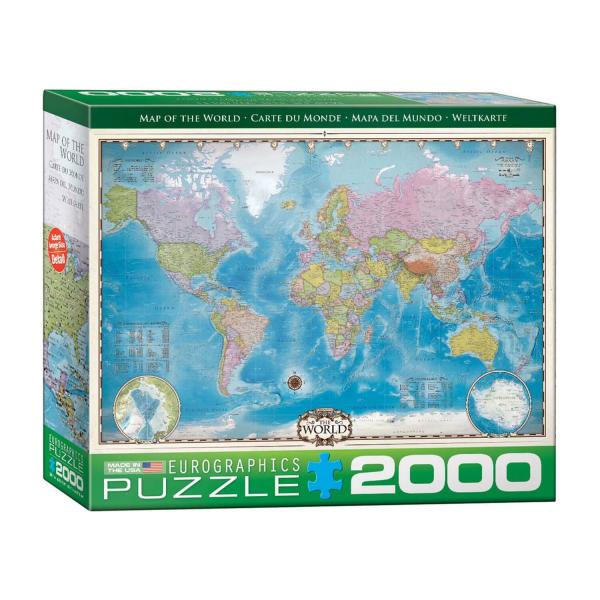 Puzzle 2000 pièces : Carte du monde - EuroG-8220-0557